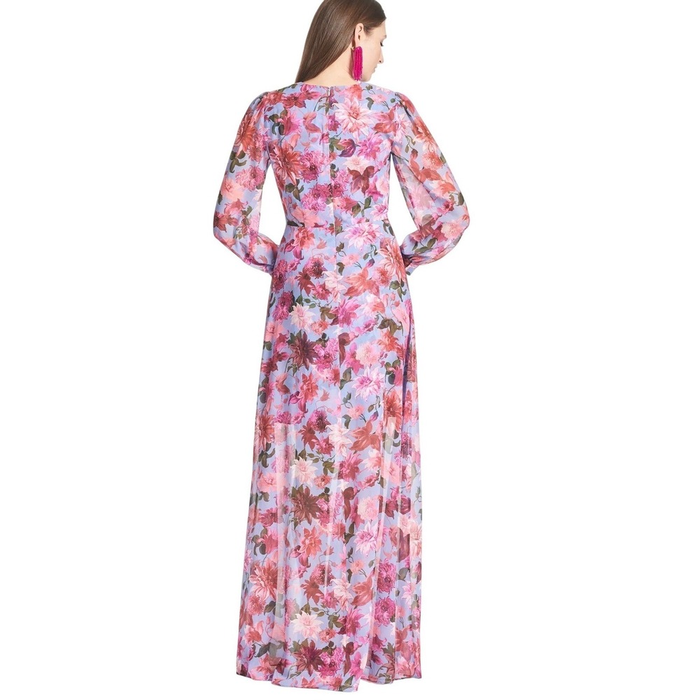 Sachin & Babi Penny Gown Women 0 Pink Periwinkle Floral Maxi Dress NEW $595 - Picture 3 of 13